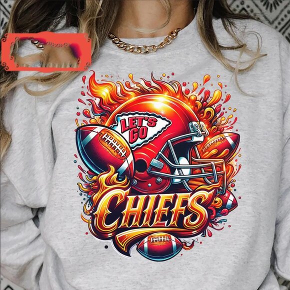 Kansas City Chiefs Football Sweatshirt KC Chiefs Sweater Lets Go Chiefs Shirt - Picture 2 of 5